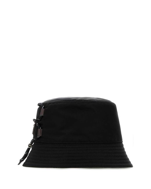 Prada Black Re-Nylon Bucket Hat for men