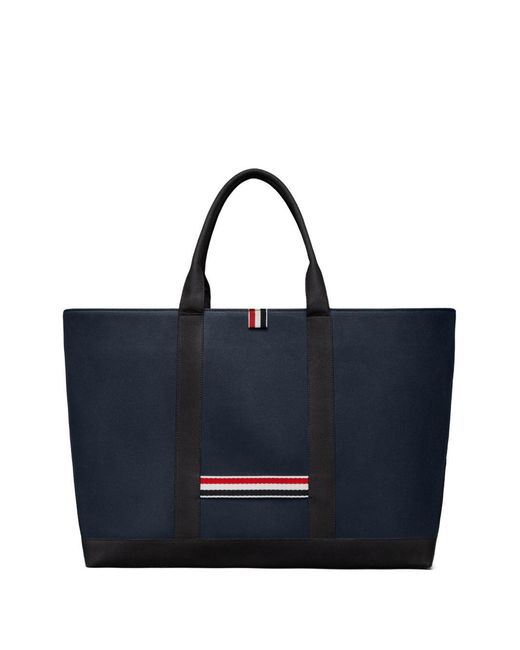 Thom Browne Blue Tool Medium Leather Tote