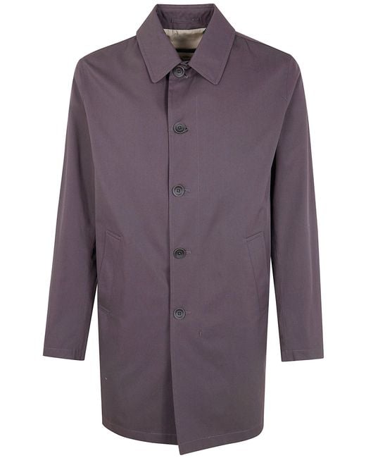 Herno Purple Single Breasted Midi Coat for men
