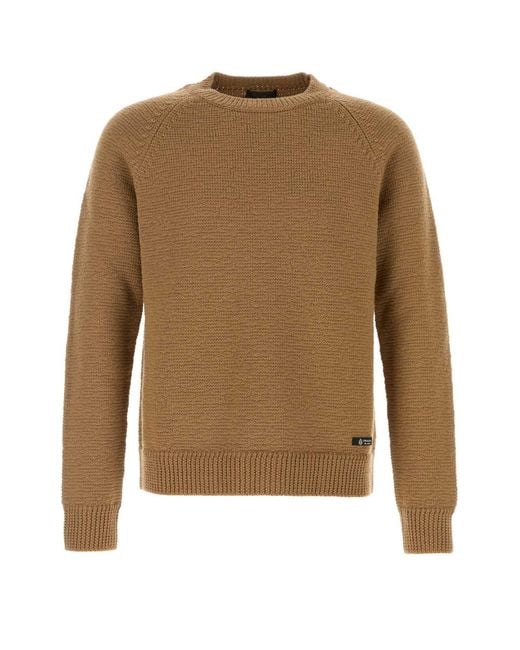 Prada Natural Crew Neck Sweaters for men