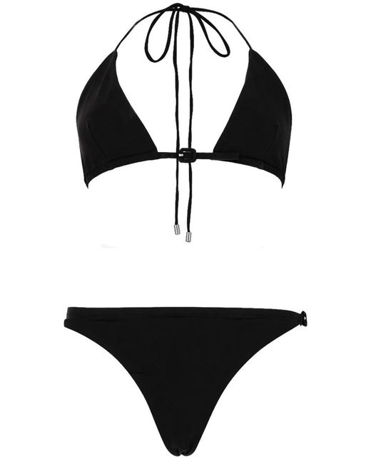 Courreges Black Halter Neck Swimwear