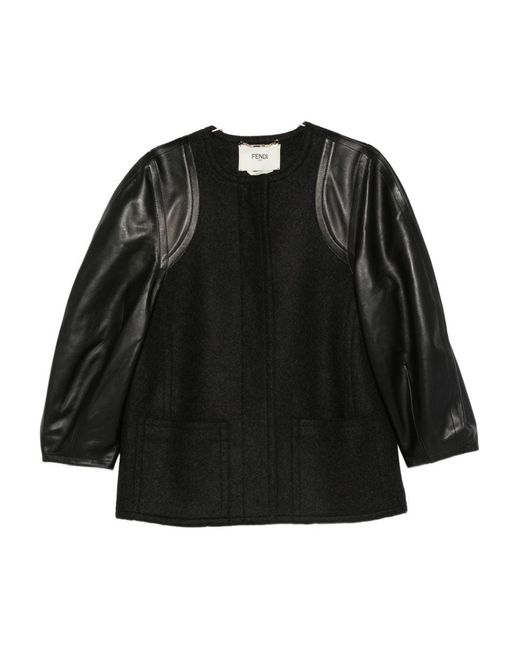 Fendi Black Wool Midi Coat