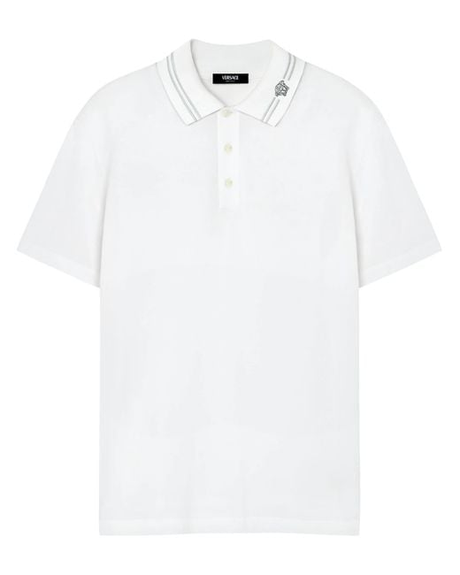 Versace White Polo With Logo for men