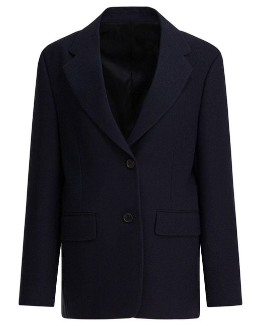 Prada Blue Single-Breasted Wool Jacket