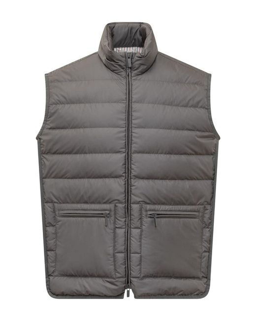 Thom Browne Gray Down Knit Vest for men