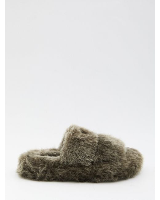 Céline Green Triomphe 05 Fur Shearling Slides