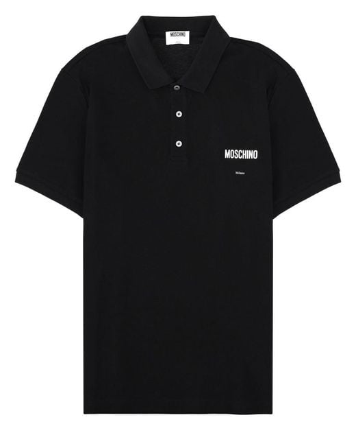 Moschino Black Shirt Collar Polo for men