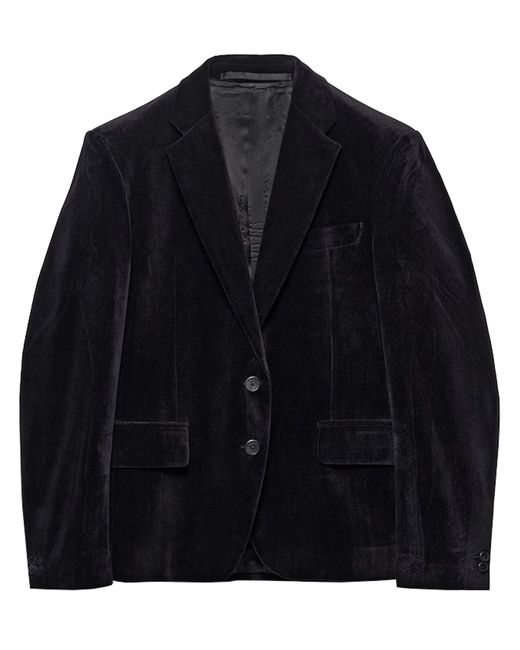 Prada Blue Single-Breasted Velvet Jacket