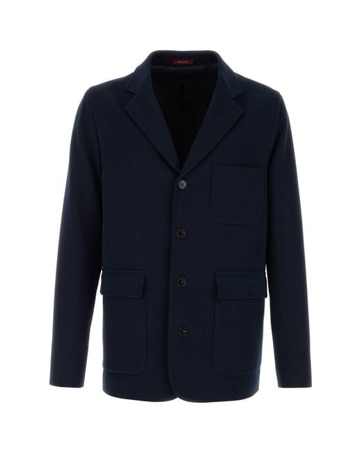 Gucci Blue Notched Lapel Jacket for men