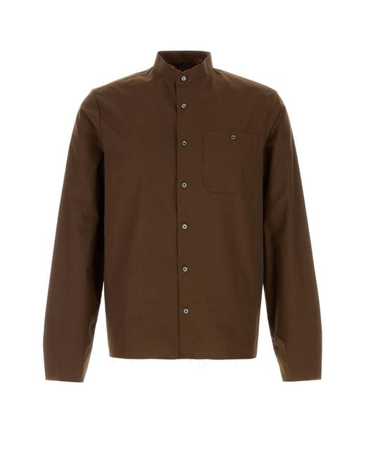 Prada Brown Regular Solid Shirt for men