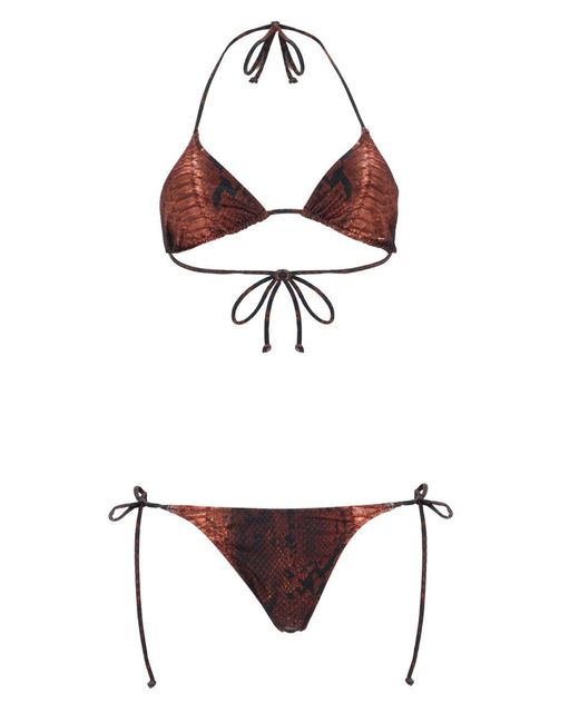 Jean Paul Gaultier White Python Print Bikini