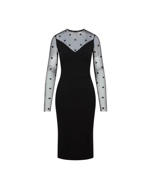 Givenchy Black Chic Mini Dress With Iconic 4G Pattern