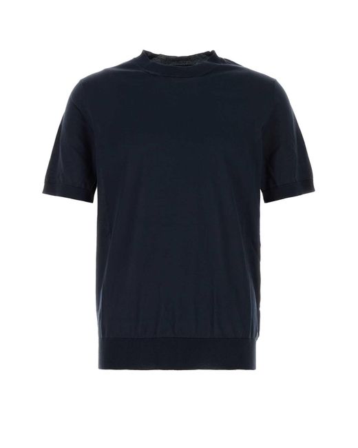 Prada Blue Silk Sweater for men