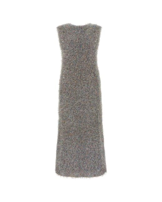 Jil Sander Gray Polyester Blend Dress