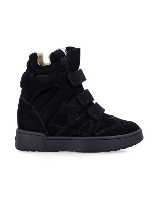 Isabel Marant Black Im3 High-Top Wedge Sneakers