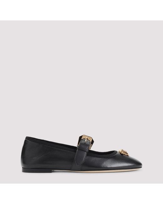 Versace Black Ballerinas