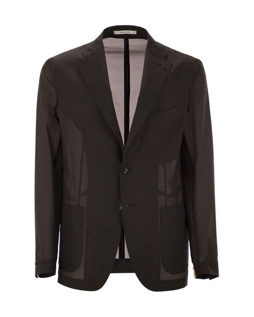 Tagliatore Black Lightweight Technical Fabric Jacket for men