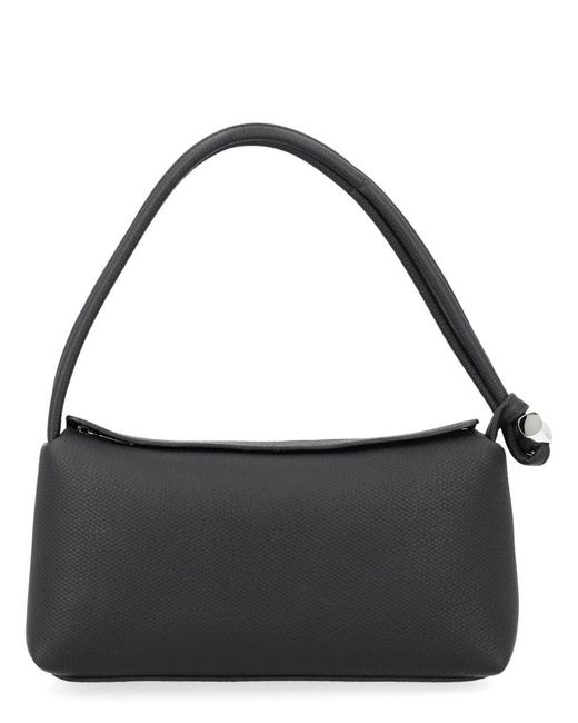 Longchamp Black Shoulder Bag Roseau Leather