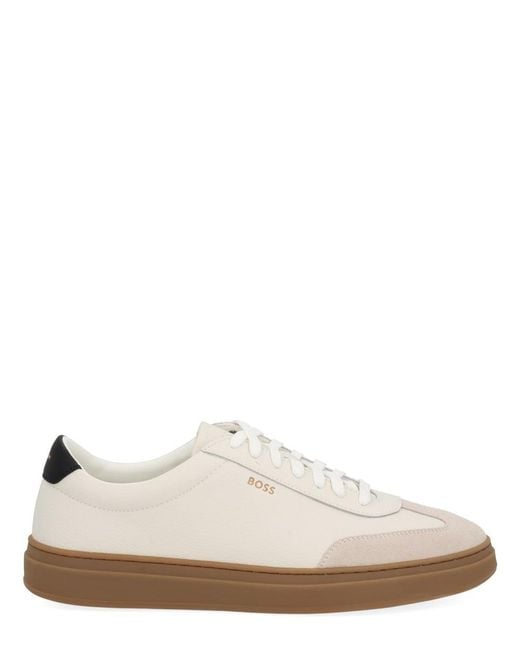 Boss White Leather Sneaker for men