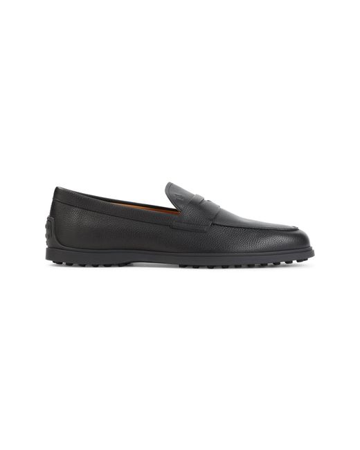 Tod's Black Grained Leather Loafer for men