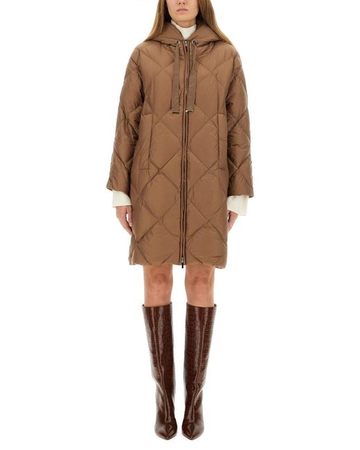 Women's Brown Down Jacket "Trefe Cube"
