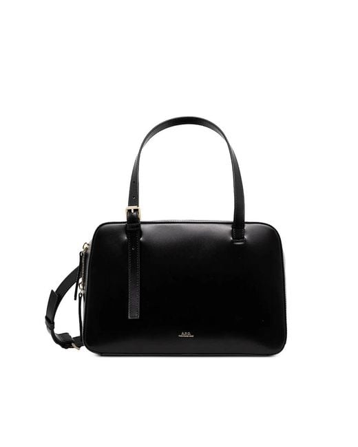 A.P.C. Black Top Handle Bag With Adjustable Strap