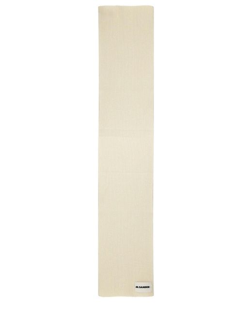 Jil Sander White Wool Scarf for men