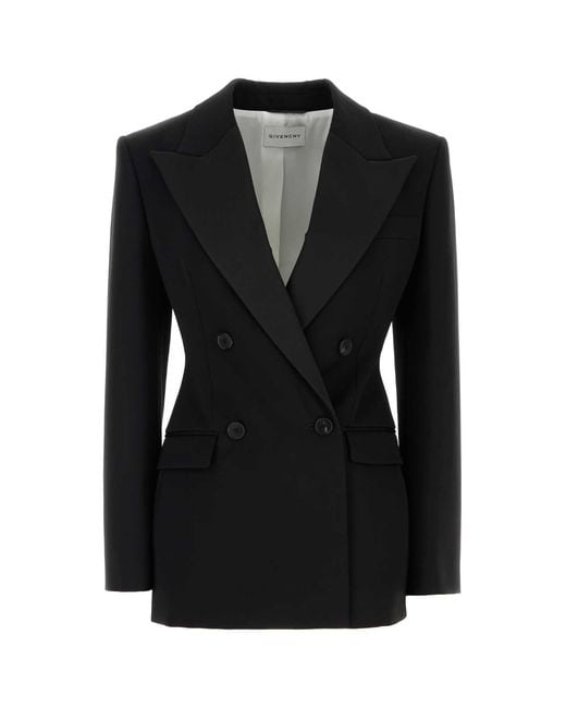 Givenchy Black Double-Breasted Jacket With Peak Revers