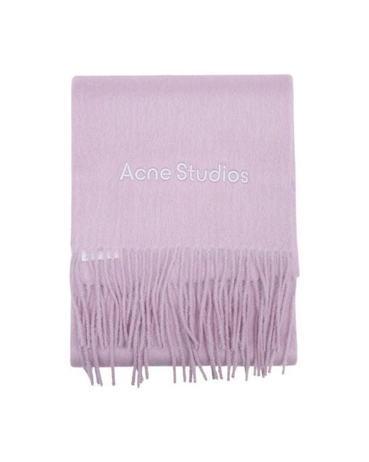 Acne Purple Logo Scarf