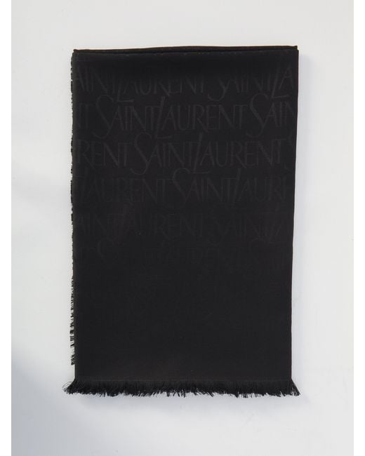 Saint Laurent Black Large Square Scarf