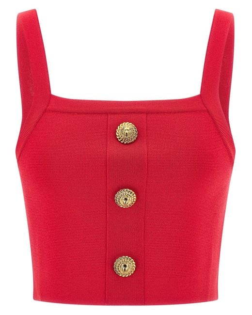 Balmain Red Brassiere Top
