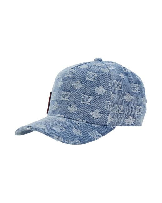 Men's Blue Light Baseball Cap With All-Over Logo