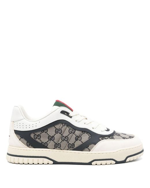 Gucci White Re-Web Monogram Sneaker for men