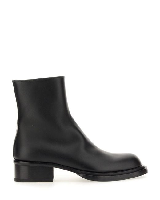 McQueen Black Cuban Stack Boot With 4.5 Cm Heel for men