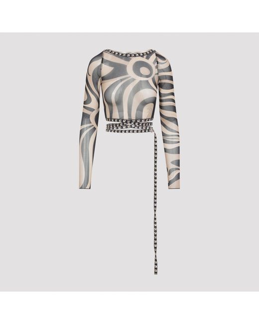 Emilio Pucci Black Tulle Top
