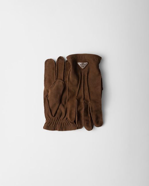 Women's Brown Suede Gloves