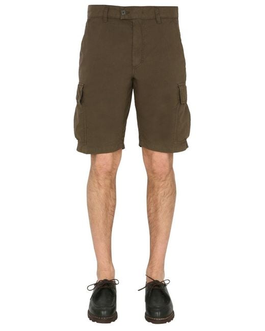 Aspesi Green Solid Shorts for men