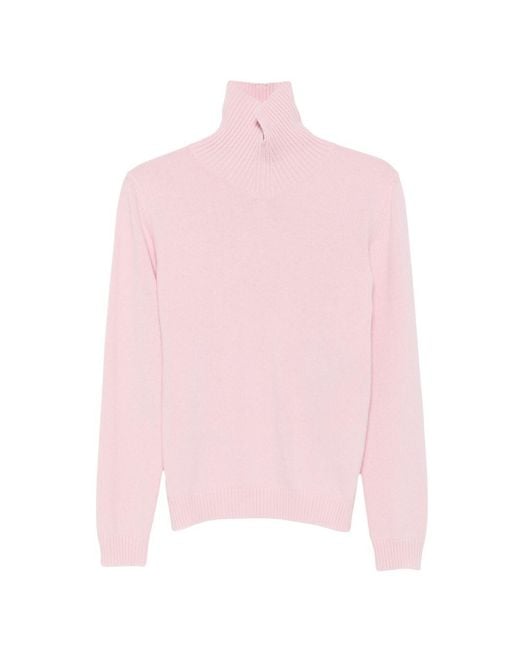Jil Sander Pink Wool Turtle-Neck Sweater