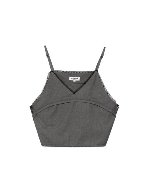 LA PISCINE Gray Top Lyocell