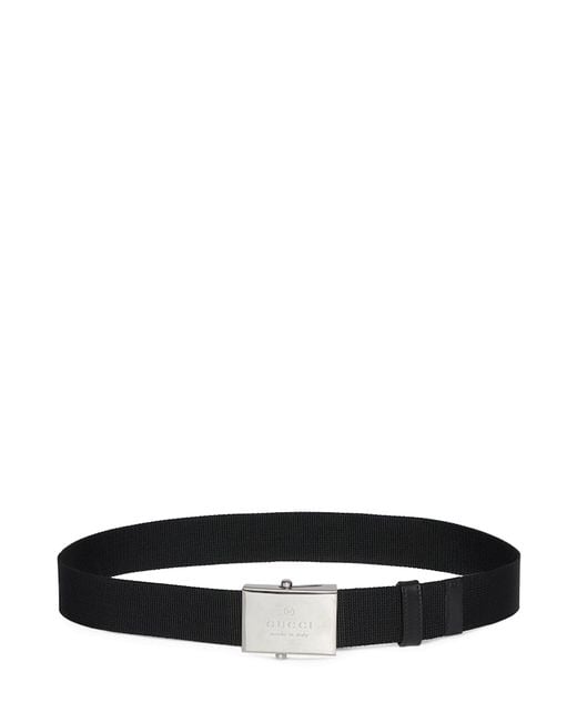 Gucci White Belt With Rectangular Buckle