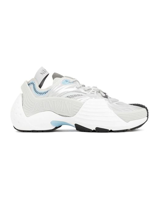 Lanvin White Fabric And Rubber Flash-X Sneakers for men