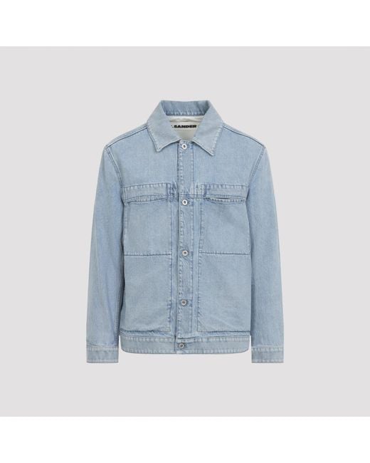 Jil Sander Blue Light Cotton Jacket for men