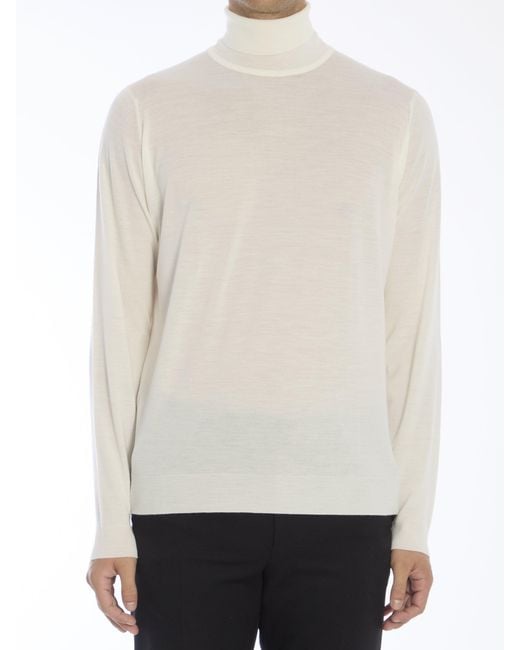 John Smedley White Cherwell Pullover