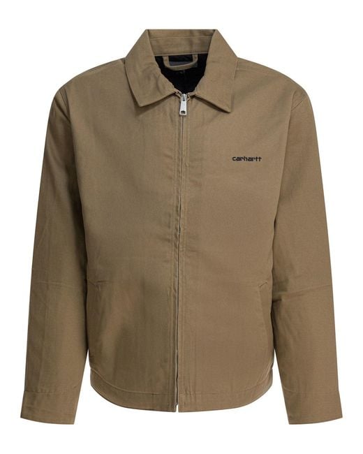 Men's Green Module Script Zip-Up Jacket