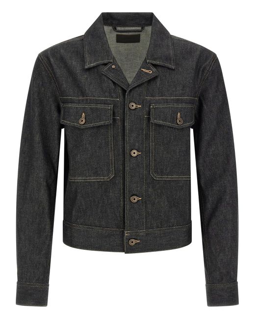Lemaire Black 'Trucker' Jacket for men