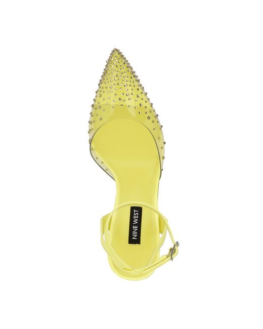 Nine West Foreva Ankle Strap Dress Pumps in Yellow | Lyst