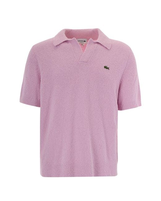 Men's Pink Polo Shirt Bouclé
