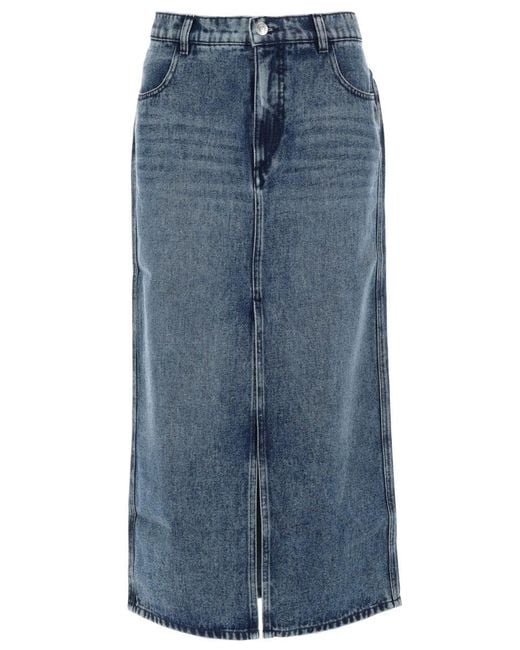 Isabel Marant Blue Solid Midi Skirt