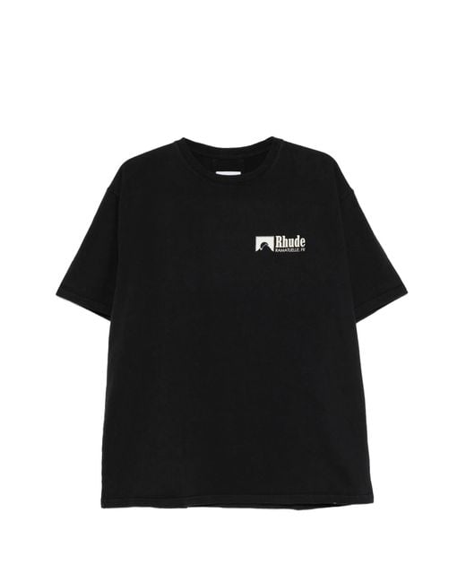 Rhude Black Racing Graphic Tee for men