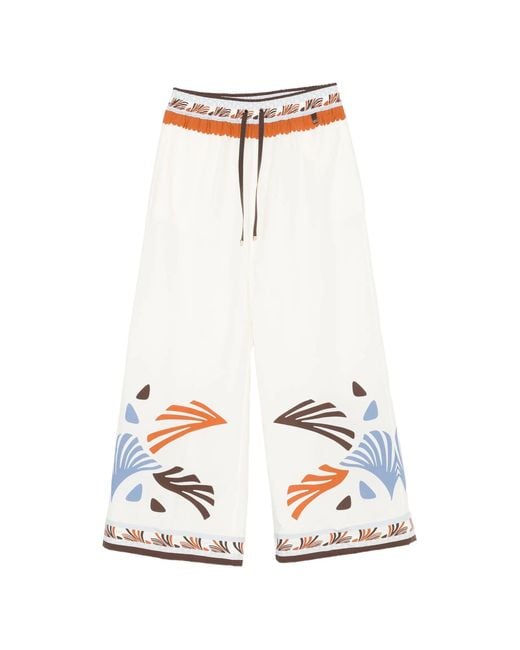 Herno White Cotton Polyester Pants